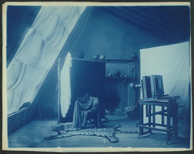 Title: Interior of Frances Benjamin Johnston's studio at 1332 V St. NW, Washington, D.C., showing a large camera and props arranged for a portrait Abstract/medium: 1 photographic print : cyanotype. Photography marketing that actually grows the business in 2027